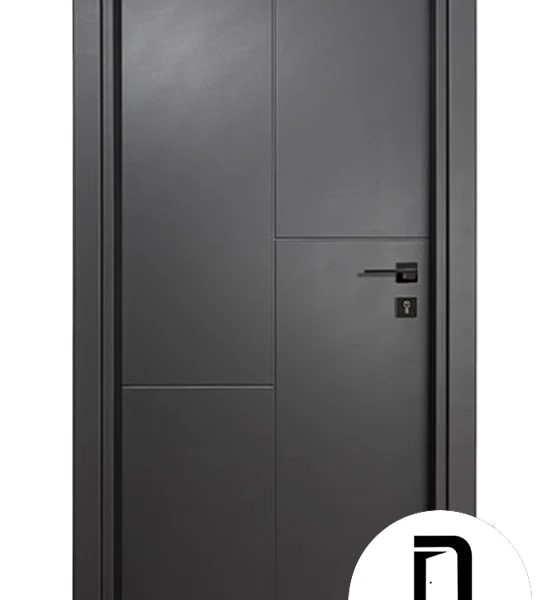 درب اتاق خواب مدرن رنگ ذغالی PVC-C419