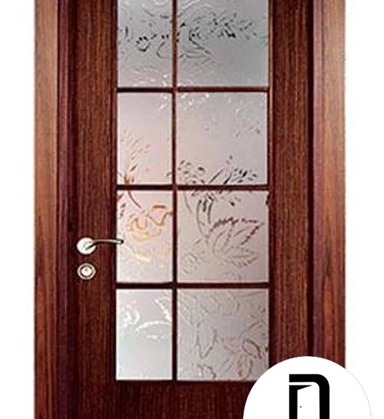 درب چوبی اتاق خواب کلاسیک شیشه خور کد MT3109